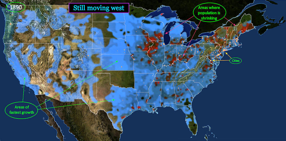 Westward movement, 1870-1890 map